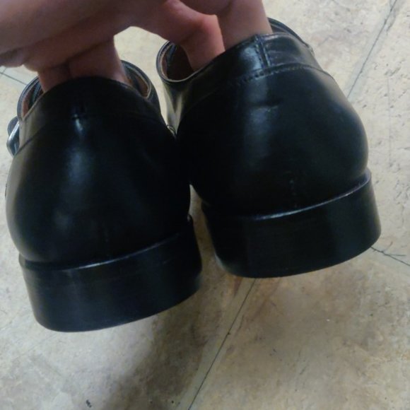 Massimo Matteo 9.5M wingtip single monk strap black made italy 7747 chisel toe - Picture 6 of 12